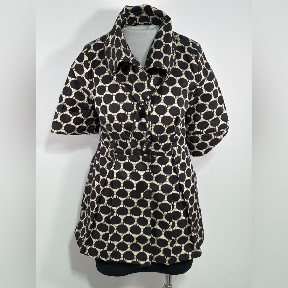 Forever 21 Black Team Jacket Size Small Buttoned And Strap Collar Multicolored - Picture 1 of 5